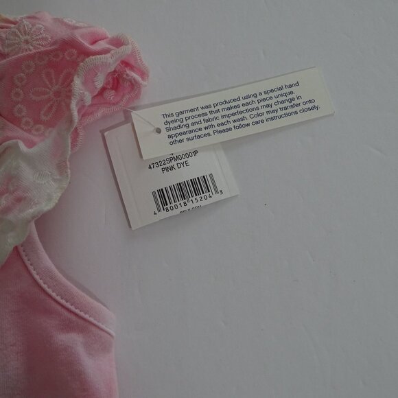 Crown and Ivy Pink Tie Dye Ruffle Romper Shorts Girls Size 4 Summer Pockets - Picture 5 of 8